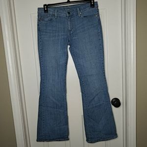 LONDON Medium Wash Flare Leg Stretch Jeans Size 10
